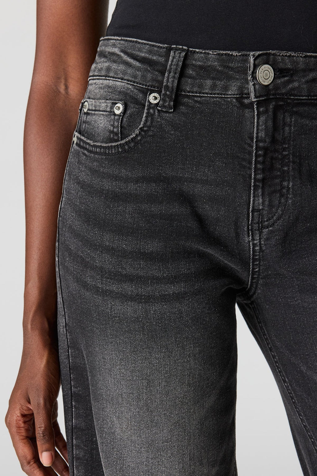 High Rise Wide Leg Washed Black