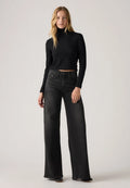 High Rise Wide Leg Washed Black