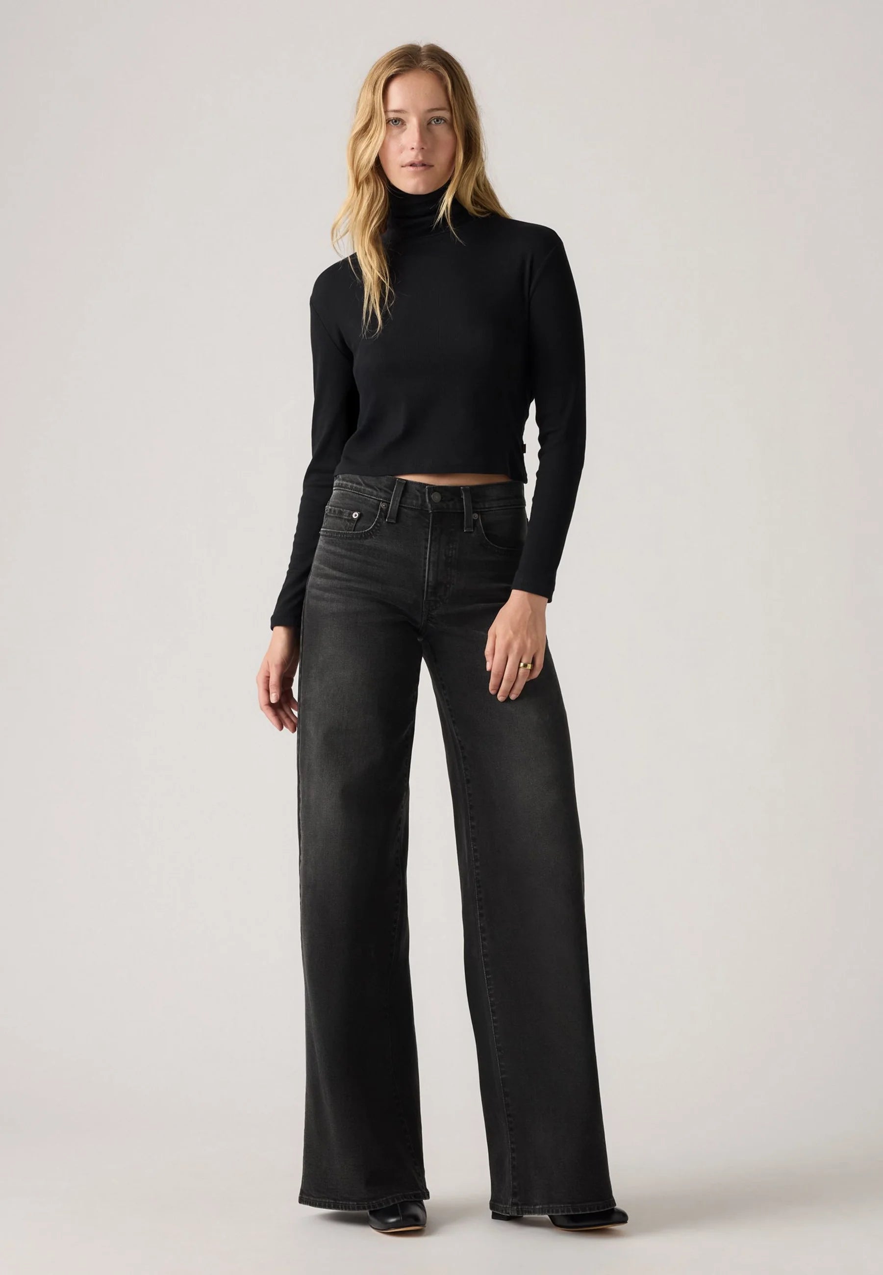 Largo wide leg denim  noir