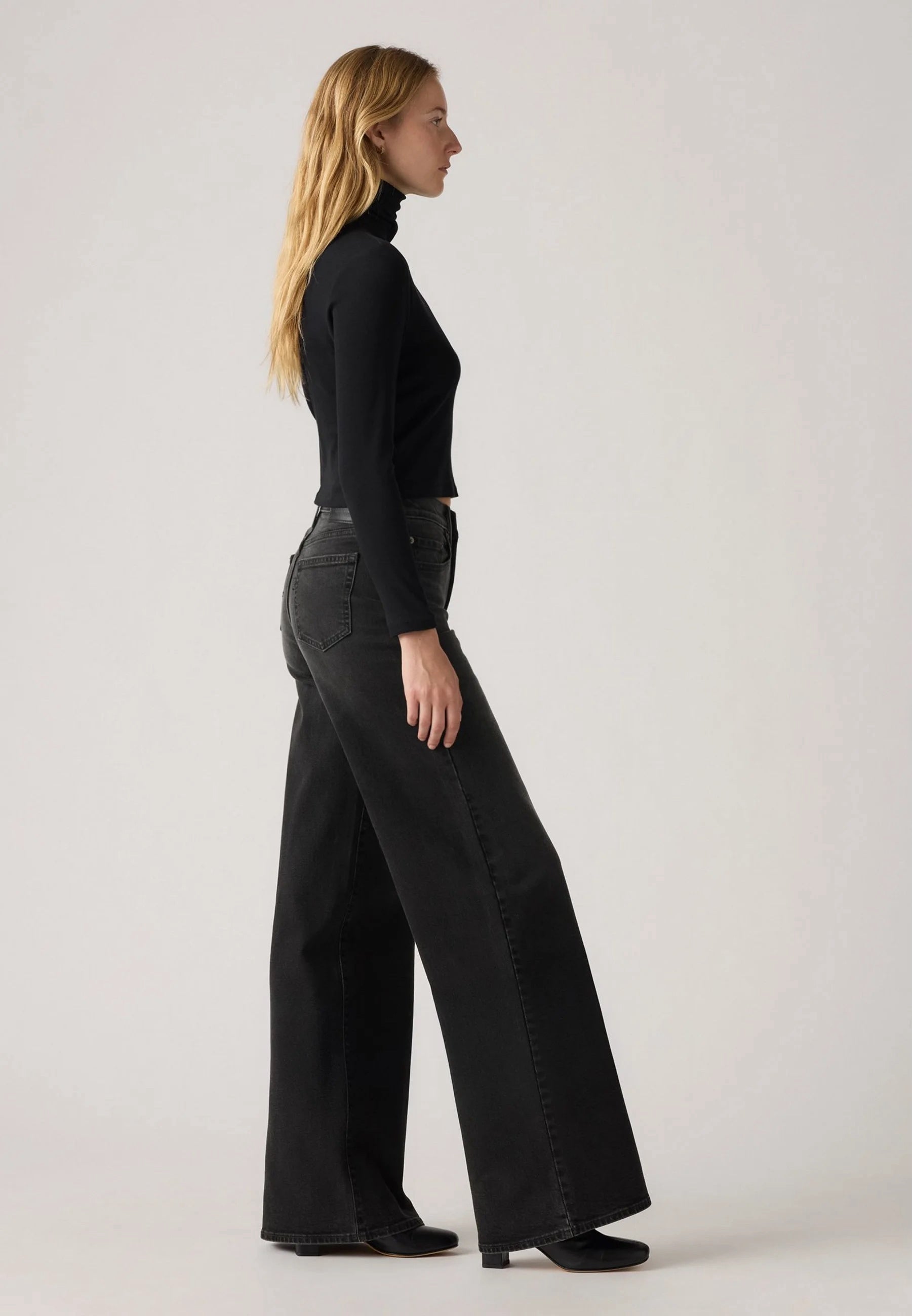 Largo wide leg denim  noir