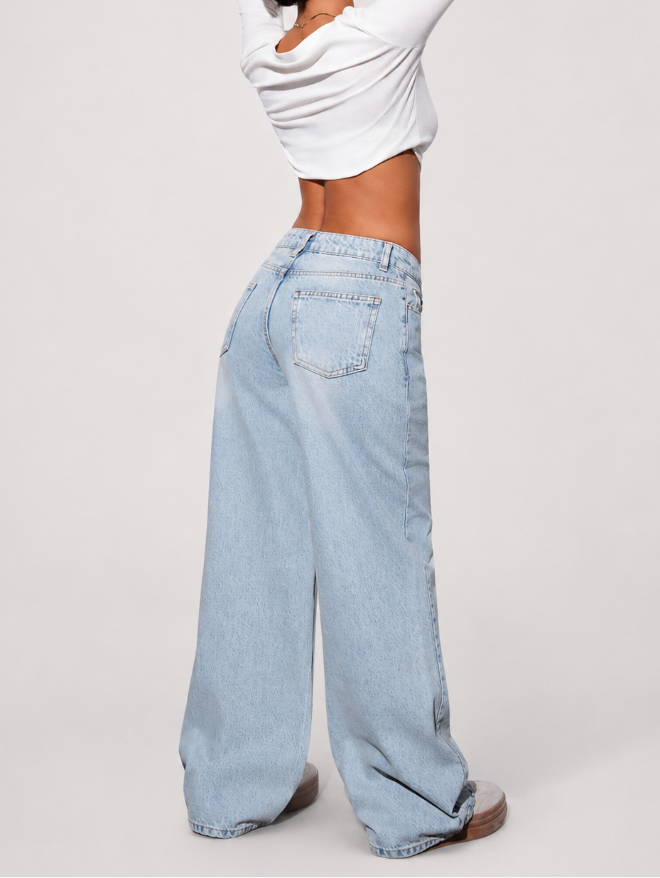 high Waist Wide Leg Washed Jeans For Casual Daily Wear Y2k