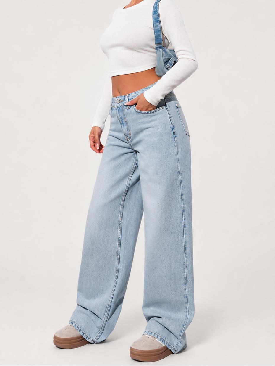 high Waist Wide Leg Washed Jeans For Casual Daily Wear Y2k