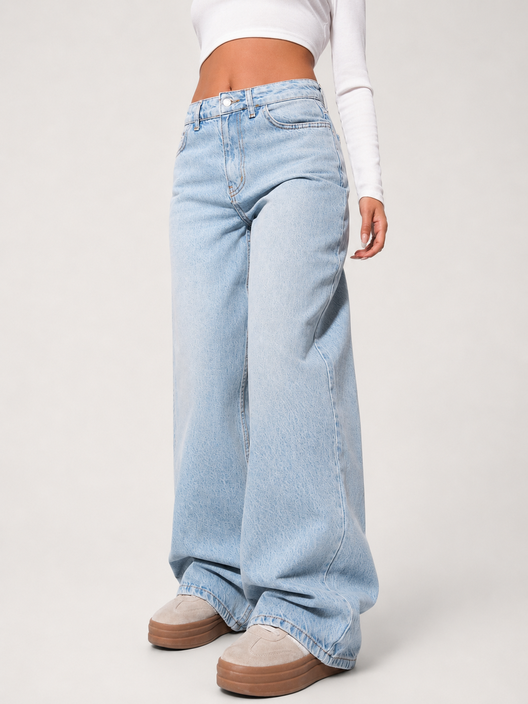high Waist Wide Leg Washed Jeans For Casual Daily Wear Y2k