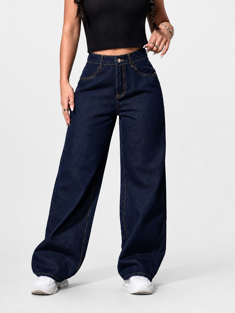 Casual Daily Denim Wide Leg jean - Indigo