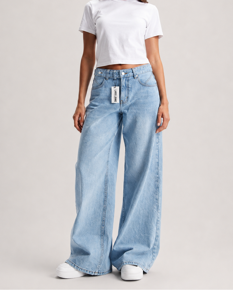 Cloud baggy wide leg jean light blue