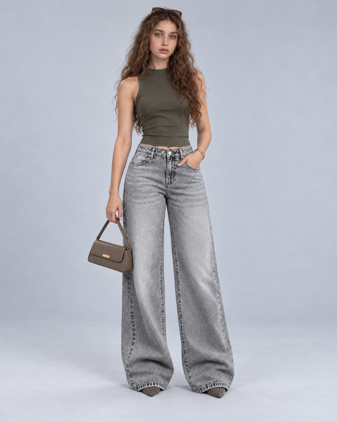 Jean Ample  Décontracté  Gris - WDE 08