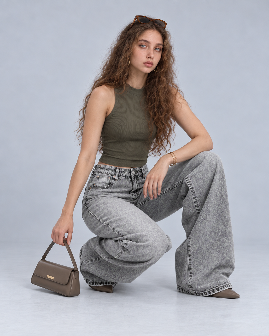 Jean Ample  Décontracté  Gris - WDE 08