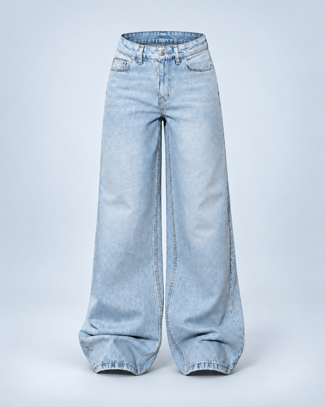 Blue Washed high Waist Wide Leg  Jeans -  WDE 07