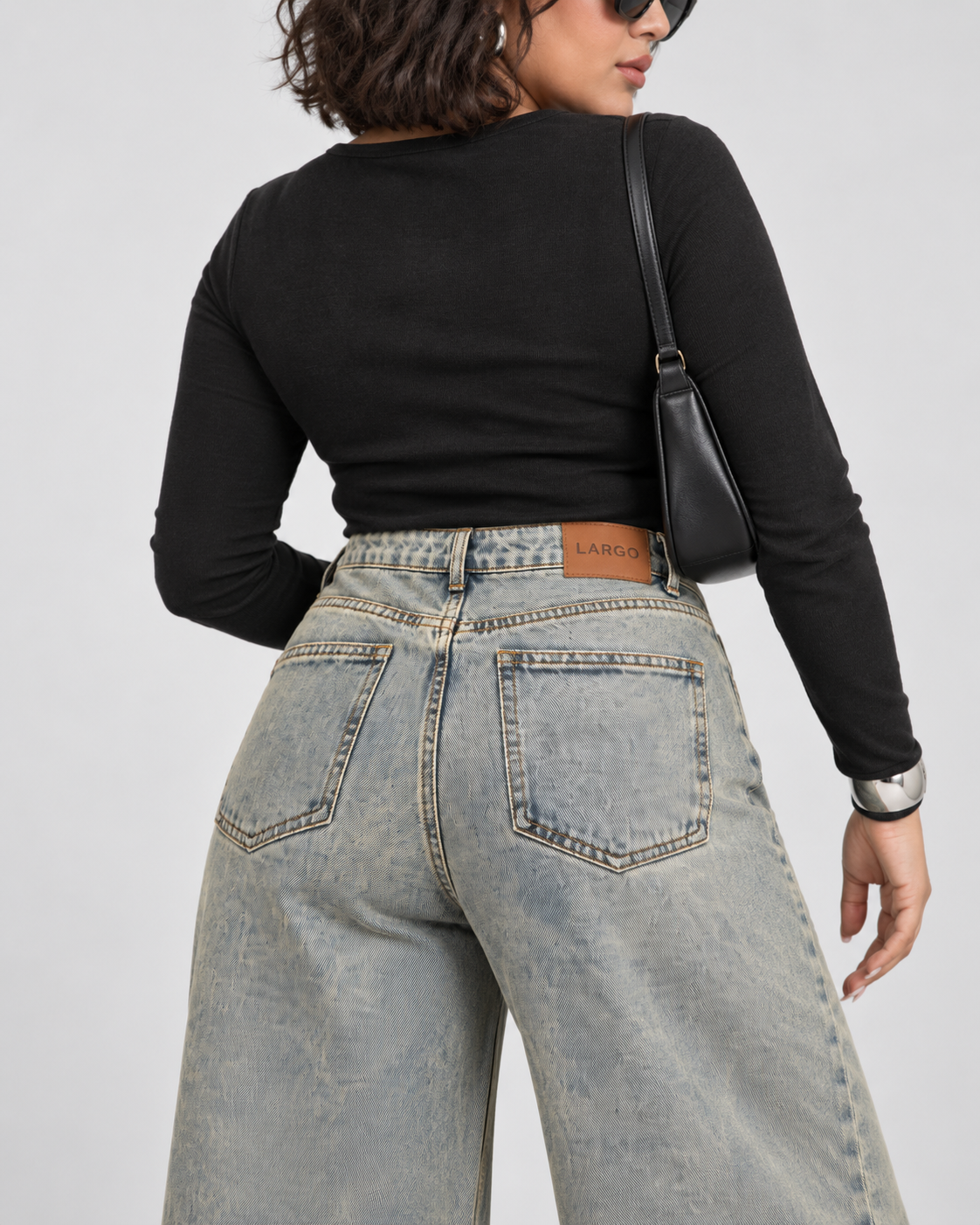 Dirty Washed Wide Leg Jeans - WDE 04