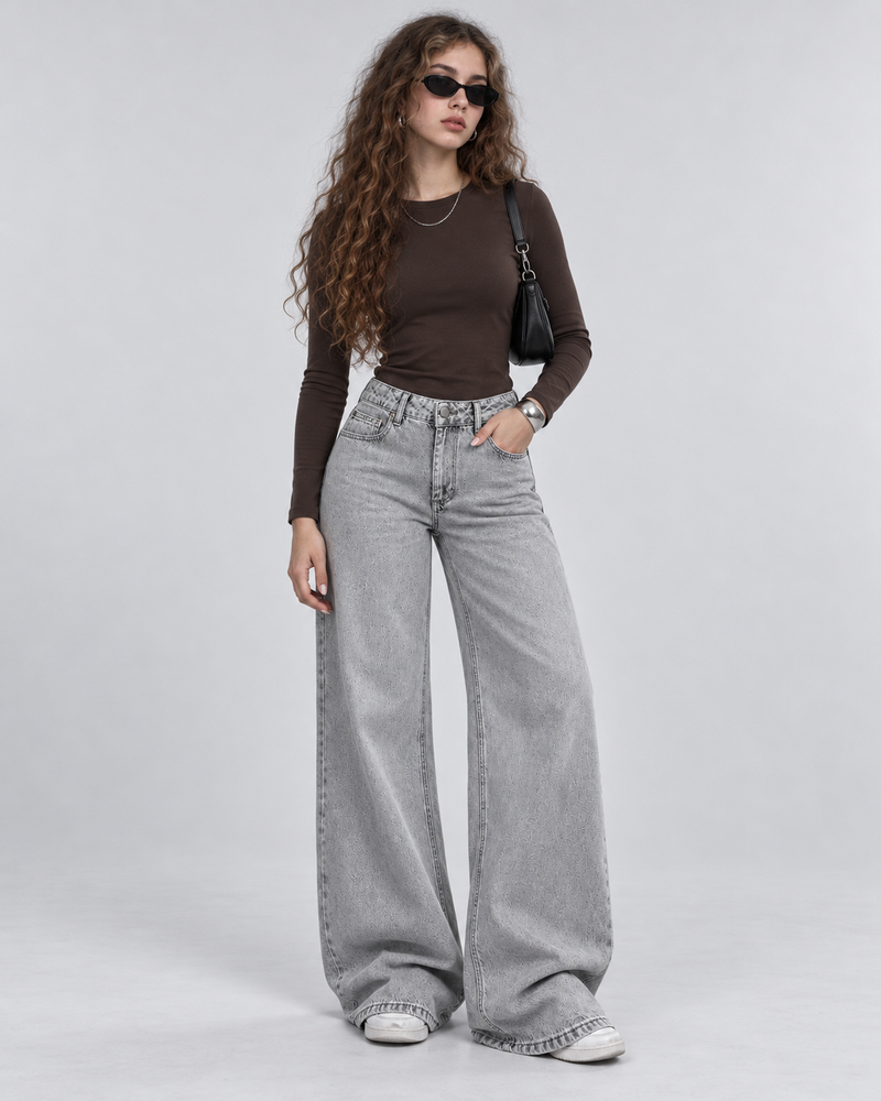 Grey  Casual  Fit Jeans,  Denim Pants - WDE 05