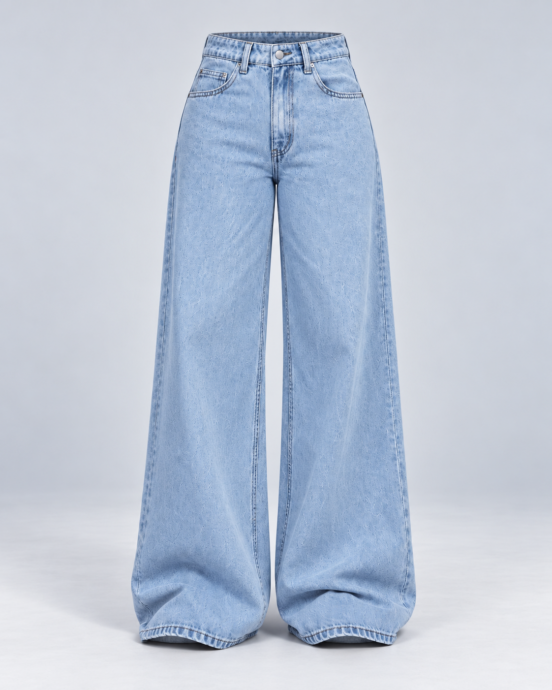Light Blue Wide Leg Casual Jeans - WDE 12