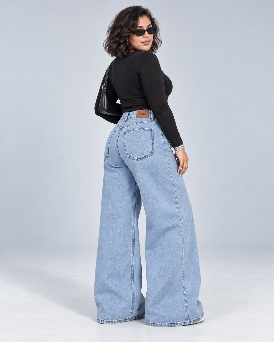 Light Blue Wide Leg Casual Jeans - WDE 12