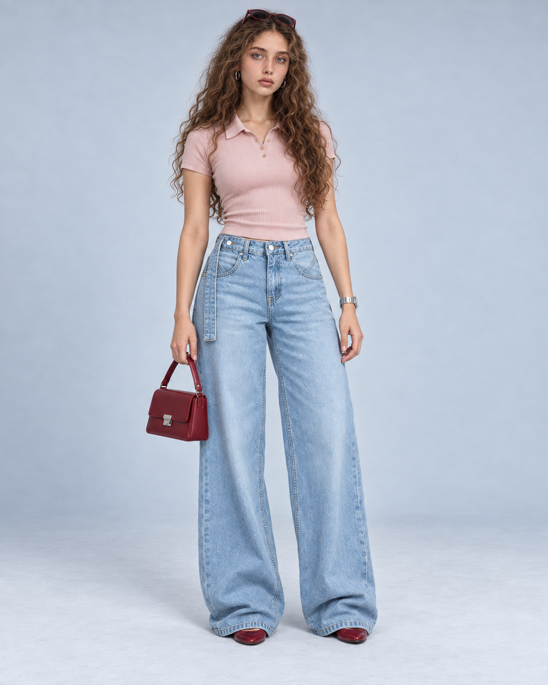Light Blue Shadow wide leg jean - WDE 03