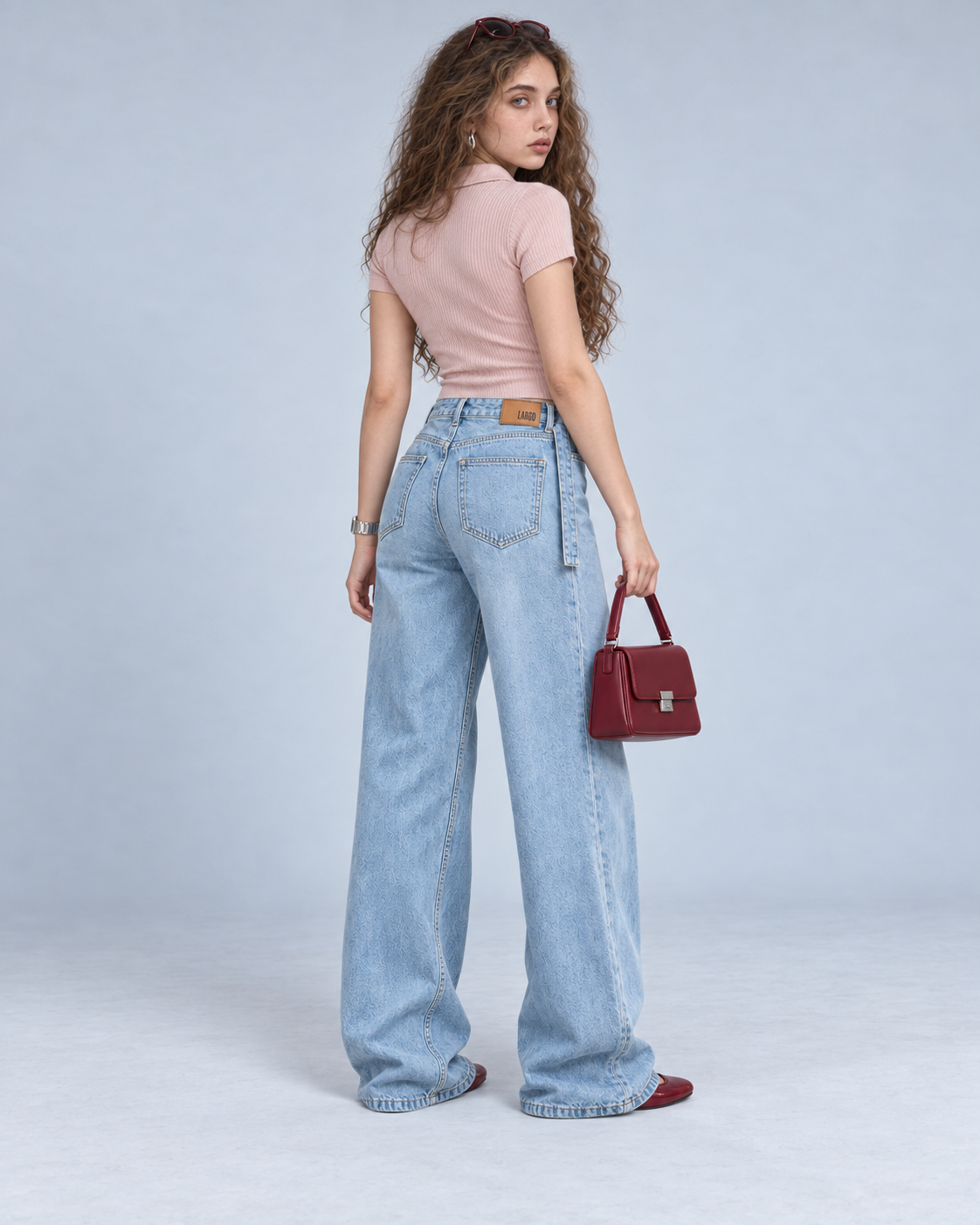 Light Blue Shadow wide leg jean - WDE 03
