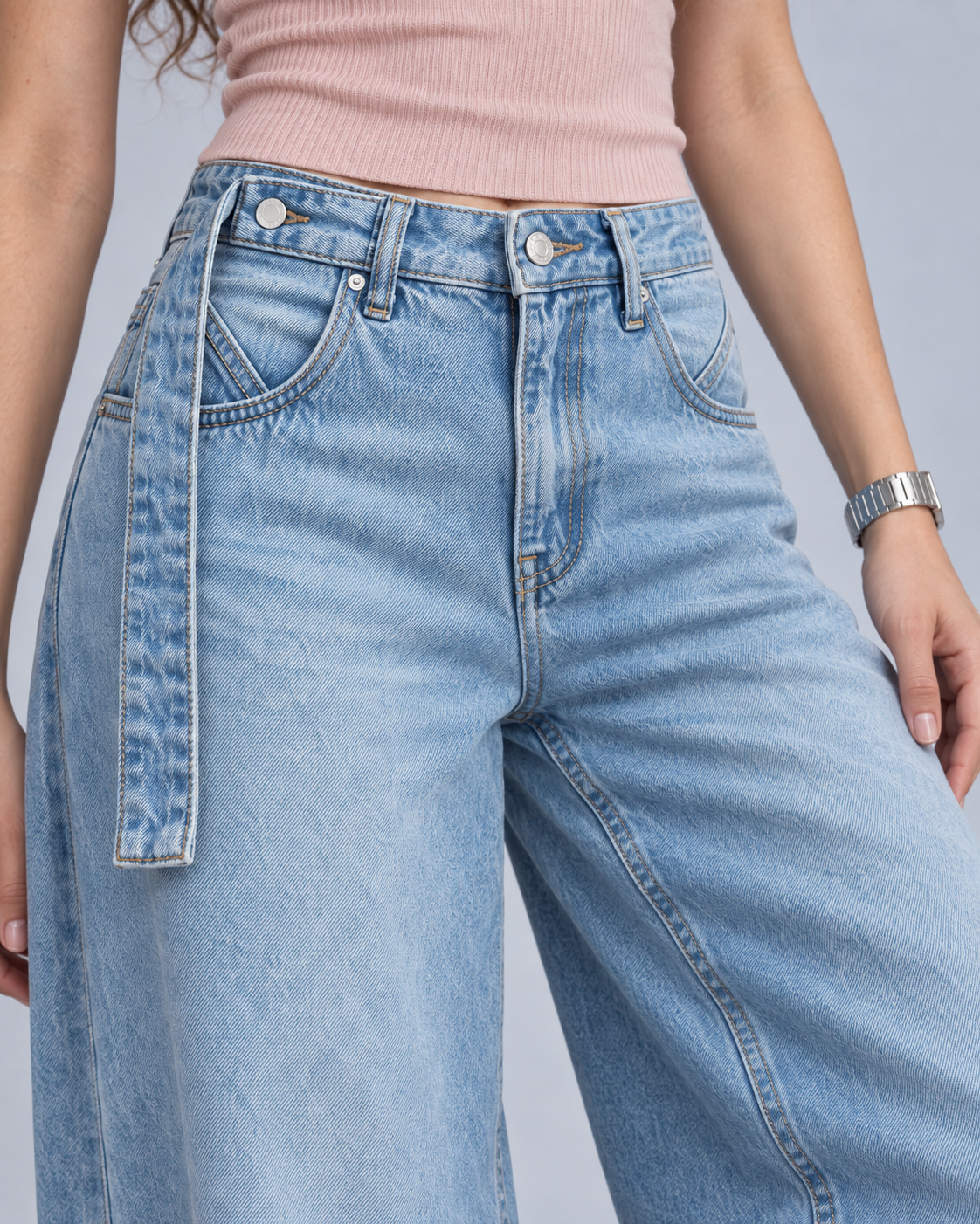 Light Blue Shadow wide leg jean - WDE 03