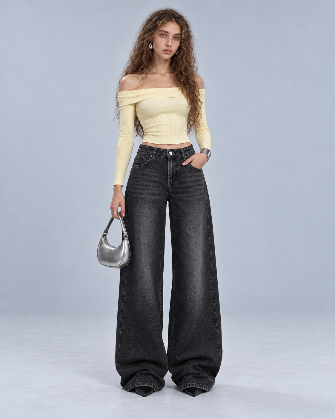 High Rise  Washed Black Jean -  WDE 06