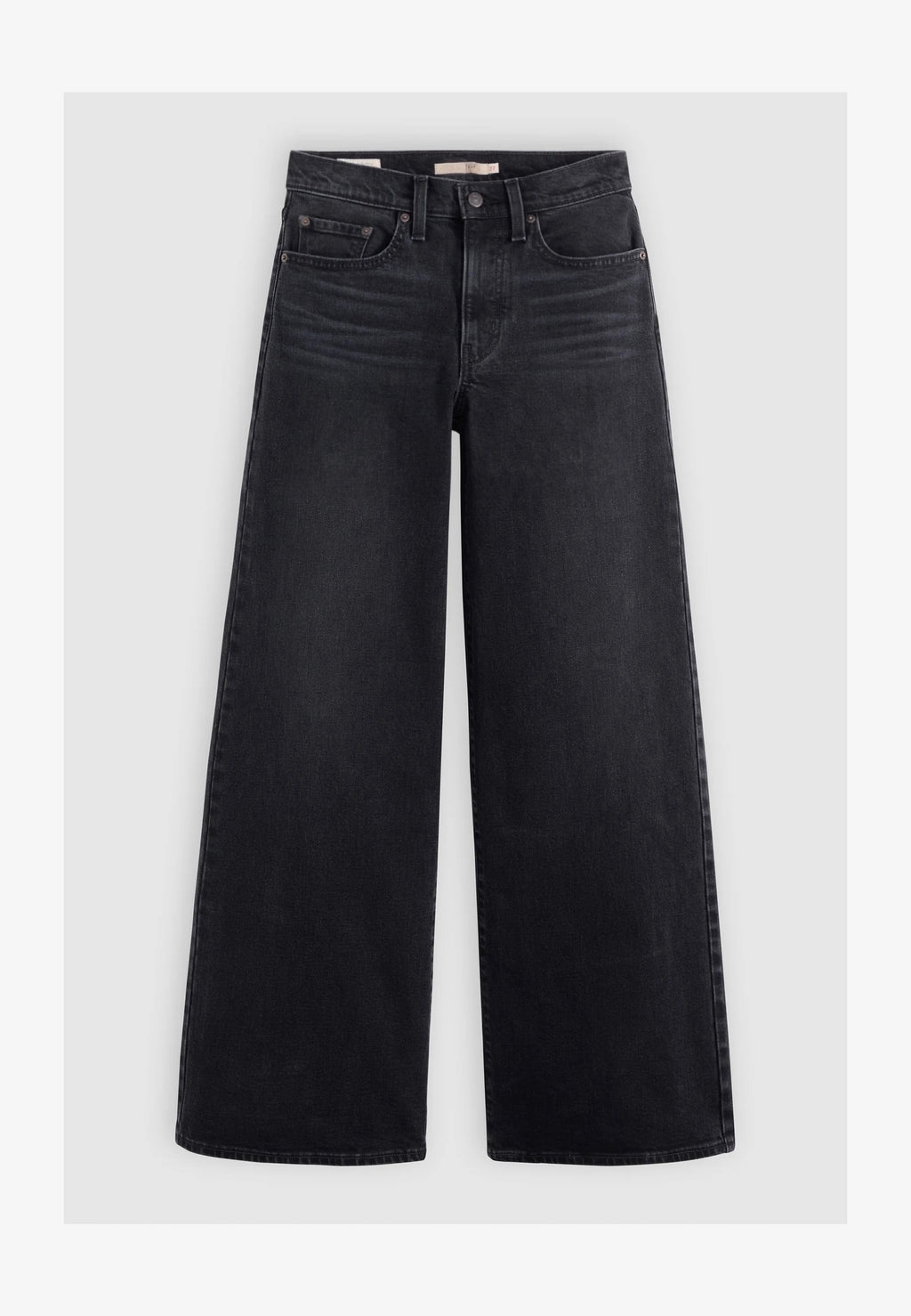 High Rise Wide Leg Washed Black