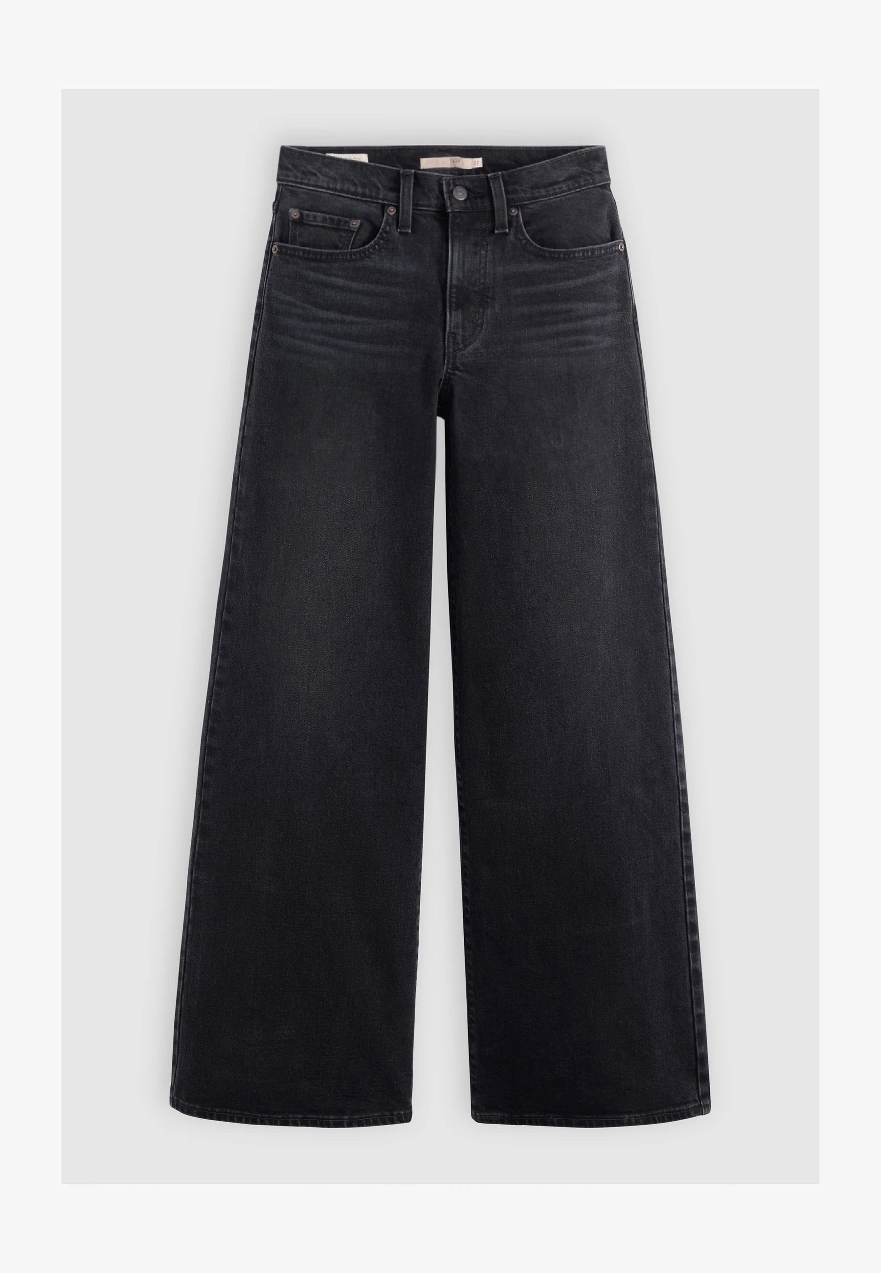 High Rise Wide Leg Washed Black