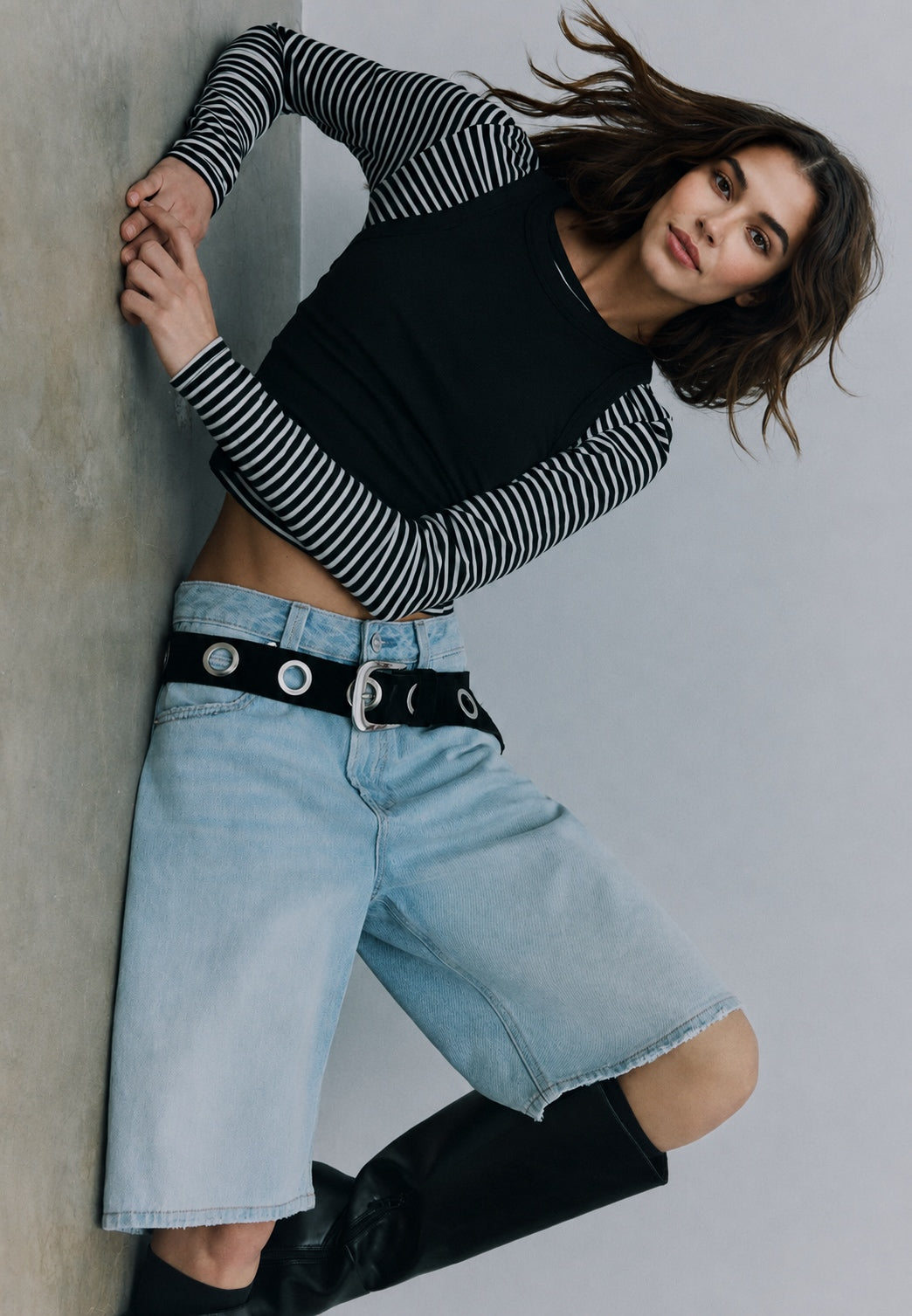 Light Blue Denim Jort Shorts