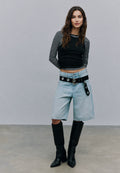 Light Blue Denim Jort Shorts