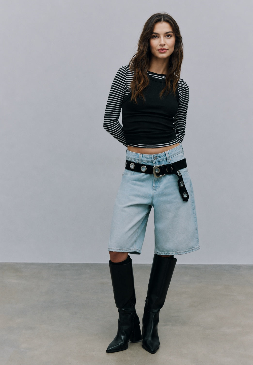 Light Blue Denim Jort Shorts