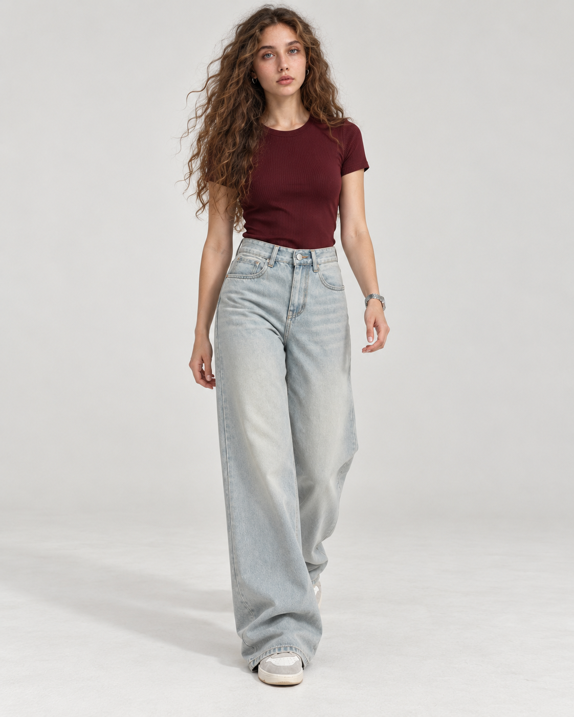 Dirty Washed Wide Leg Jeans - WDE 10