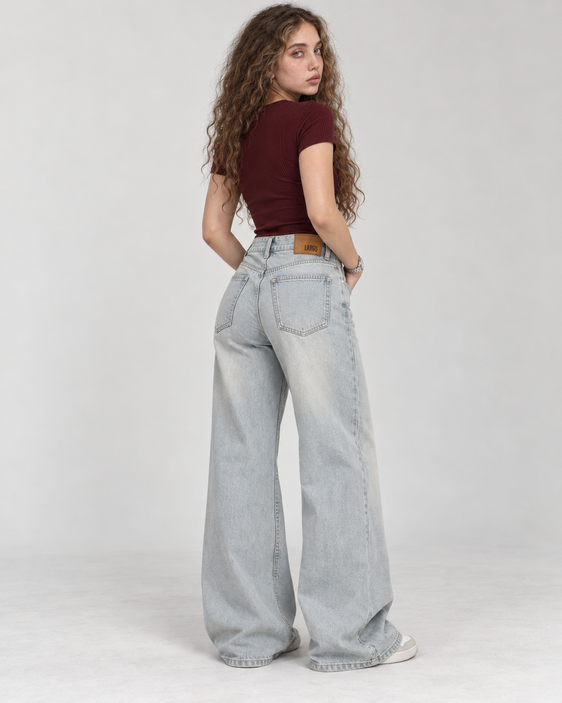 Dirty Washed Wide Leg Jeans - WDE 10
