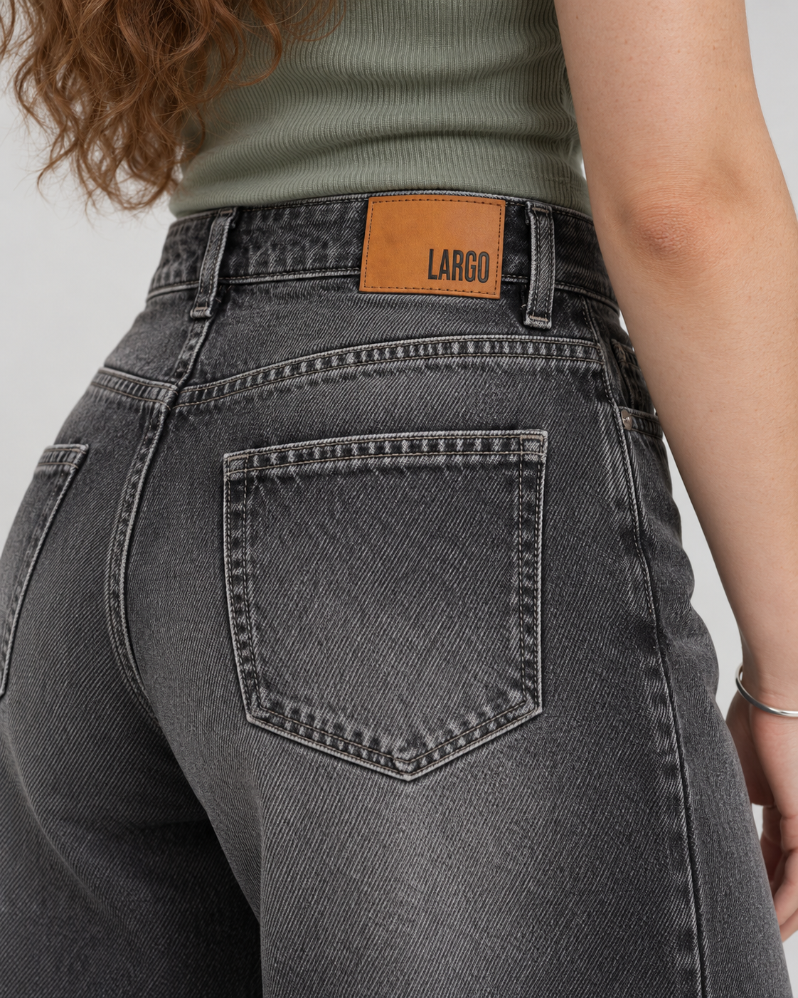 Gris  pâle Jeans décontractés et amples - WDE 09