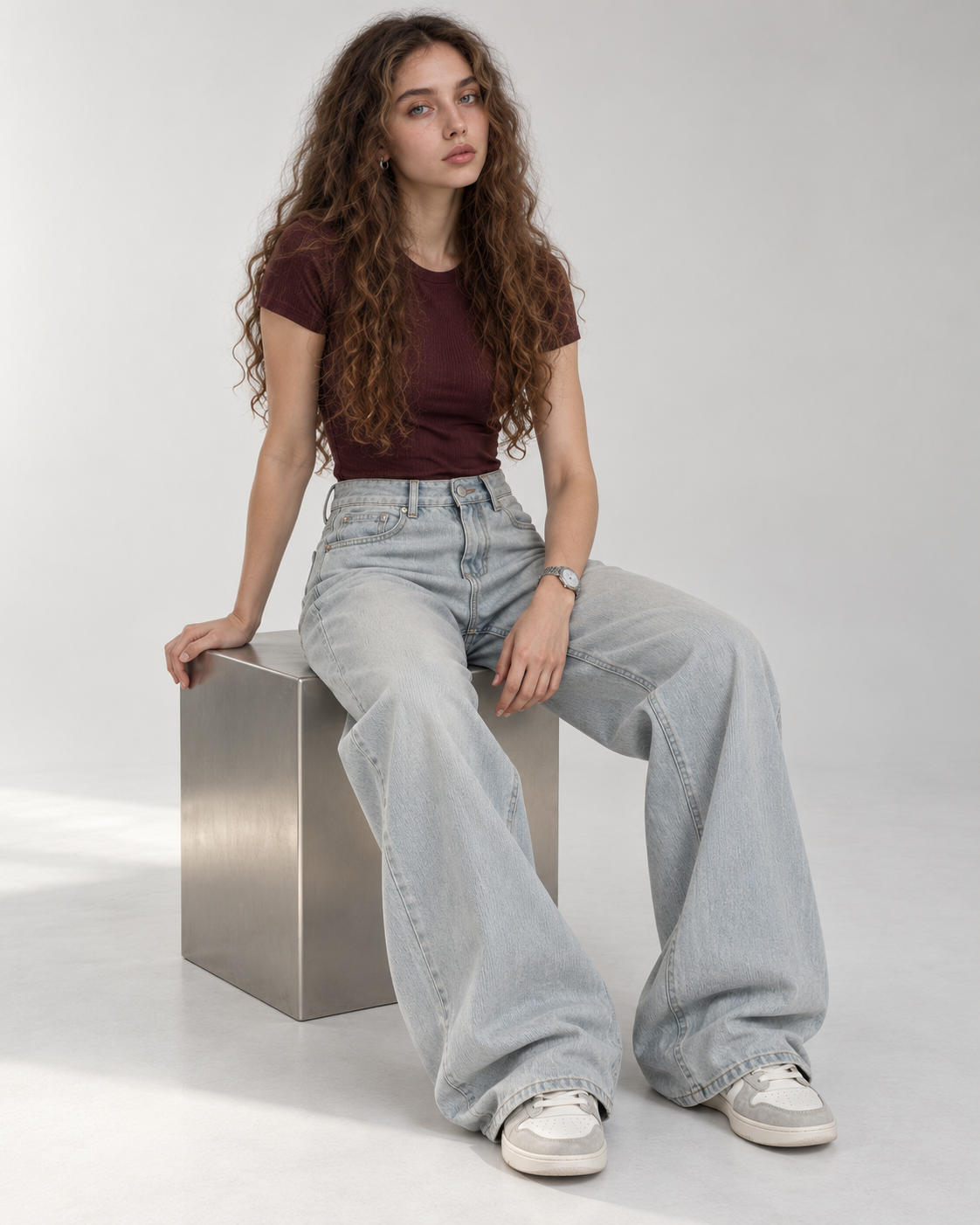 Dirty Washed Wide Leg Jeans - WDE 10