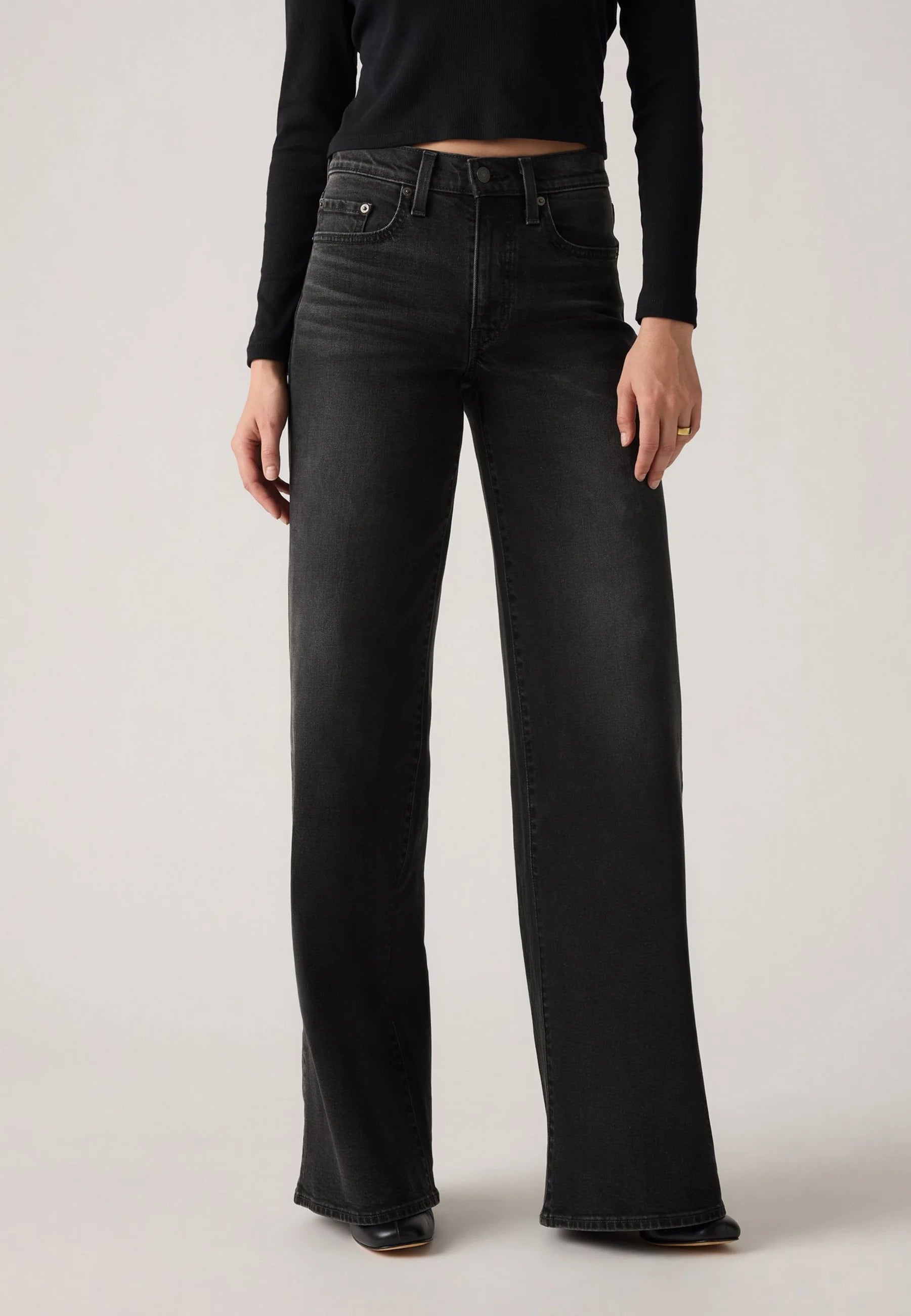 Largo wide leg denim  noir
